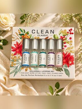 Clean Classic Rollerball Layering Set - NIB - 5 Scents